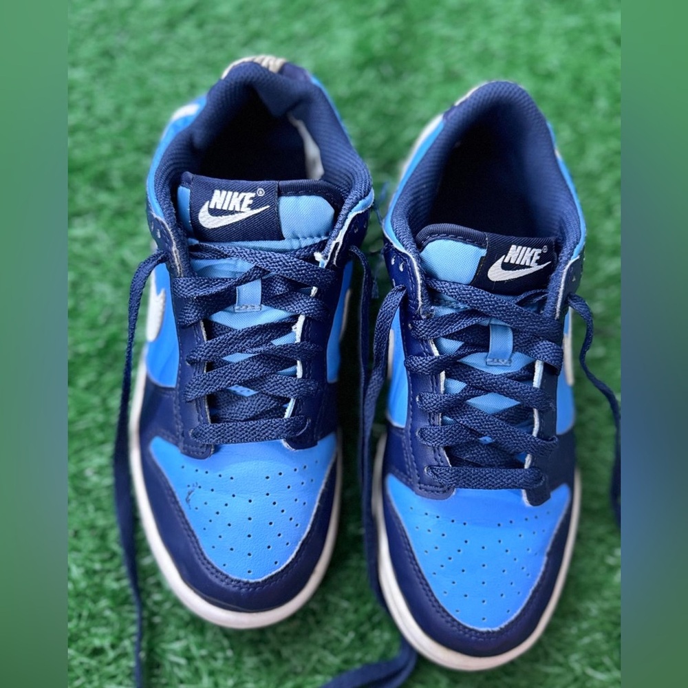 Nike‎ Dunk Low Big Kids' Shoes University Blue/Midnight Navy/White) Size 4.5